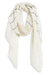 Tasha Striped Long Scarf In Neutral