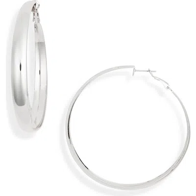 Tasha Tapered Hoop Earrings In Silver