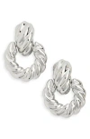 Tasha Textured Knocker Earrings In Silver