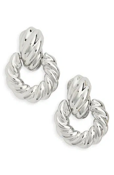 Tasha Textured Knocker Earrings In Silver