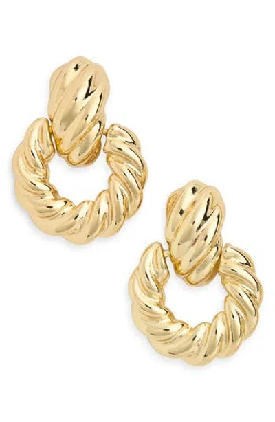 Tasha Textured Knocker Earrings In Gold