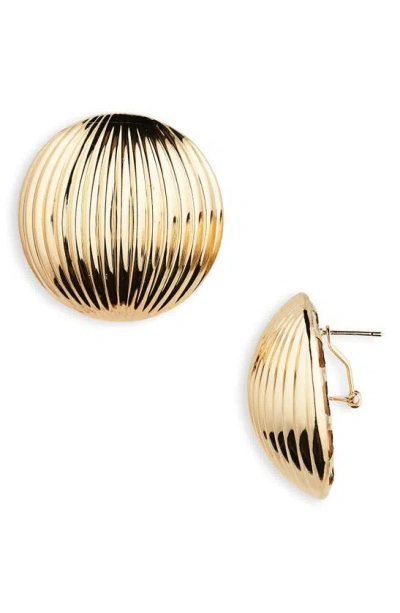Tasha Textured Round Stud Earrings In Gold