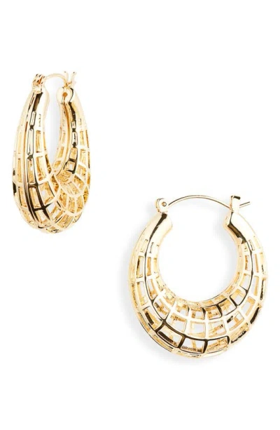 Tasha Thick Caged Hoop Earrings In Gold