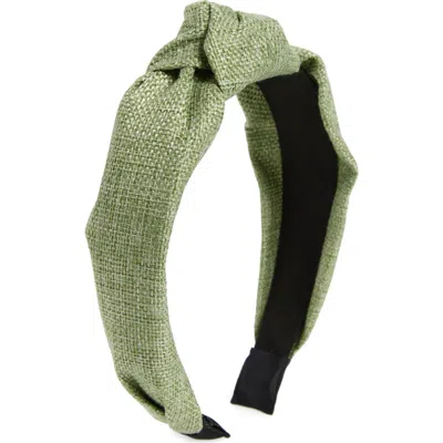 Tasha Top Knot Headband In Green