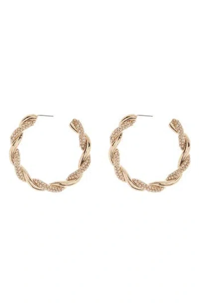 Tasha Twist Crystal Hoop Earrings In Gold