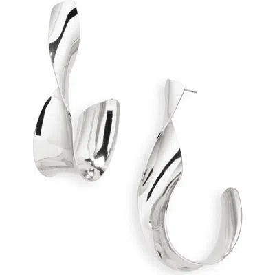 Tasha Twisted Hoop Earrings In Silver