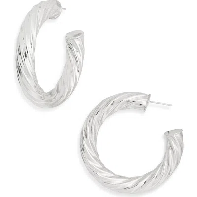 Tasha Twisted Hoop Earrings In Silver