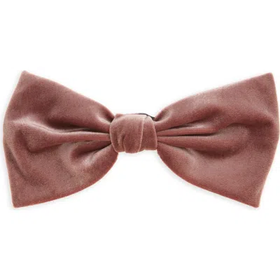 Tasha Velvet Bow Barrette In Pink