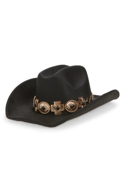 Tasha Western Cowboy Hat With Concho Band In Black