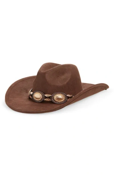 Tasha Western Cowboy Hat With Concho Leather Band In Gray