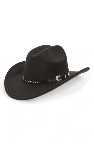Tasha Western Cowboy Hat With Stud Leather Band In Black