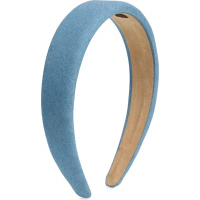 Tasha Wide Padded Headband In Blue