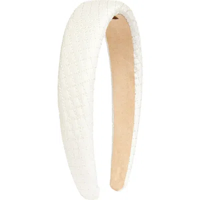 Tasha Wide Padded Headband In White