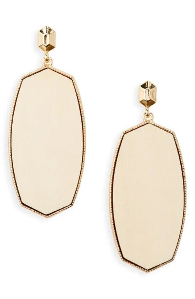 Tasha Wooden Drop Earrings In Neutral