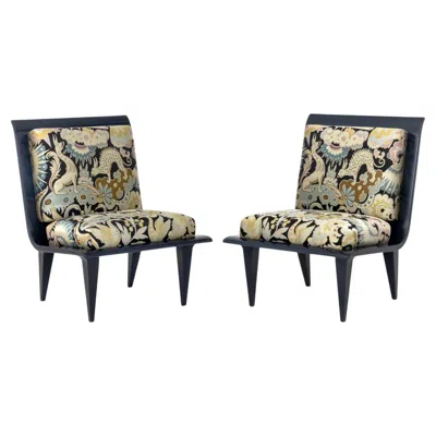 Pre-owned Tassinari & Chatel "les Chimeres" Chairs, Pair In Brown