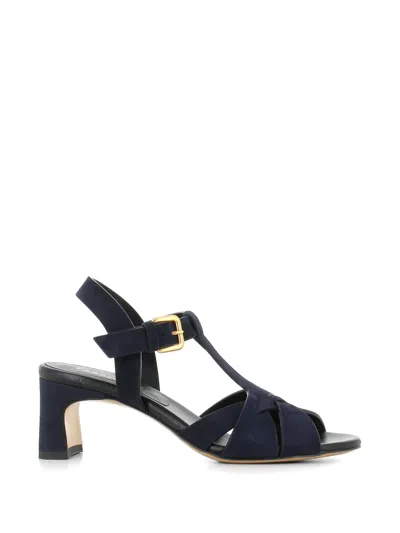 Tassinari Buckled Suede Sandals In Blue