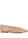 Tassinari Leather Ballerina Shoes In ニュートラル
