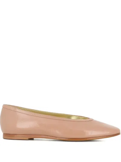 Tassinari Leather Ballerina Shoes In ニュートラル