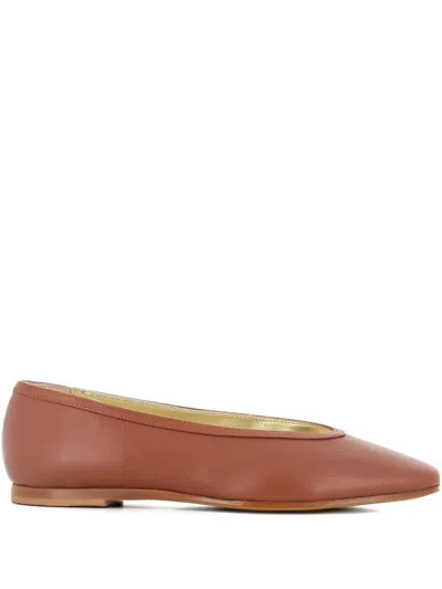 Tassinari Leather Ballerina Shoes In ブラウン