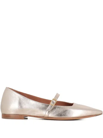 Tassinari Leather Ballerina Shoes In Gold