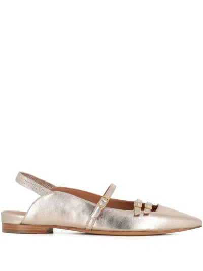Tassinari Leather Ballerina Shoes In Gold