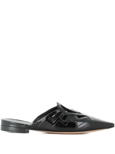 Tassinari Leather Mules In Black