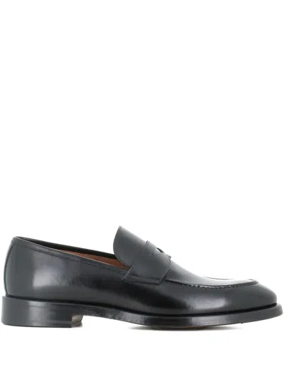 Tassinari Leather Penny Loafers In Black