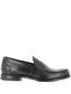 Tassinari Leather Penny Loafers In Black
