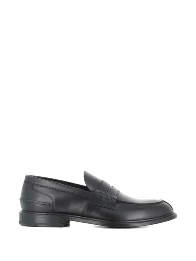 Tassinari Leather Penny Loafers In Black
