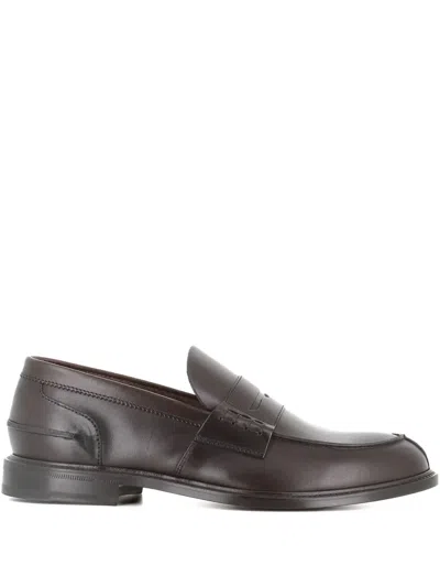 Tassinari Leather Penny Loafers In Brown