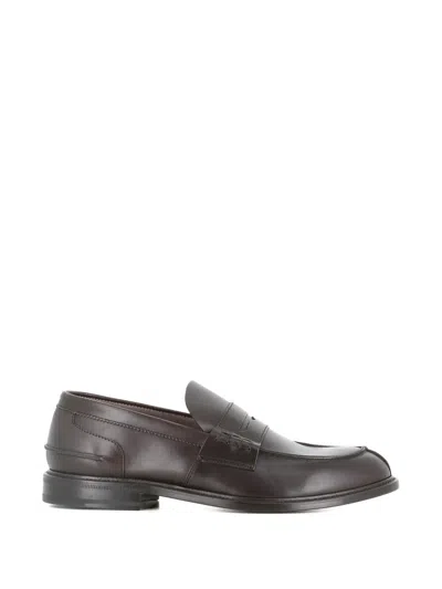 Tassinari Leather Penny Loafers In Brown