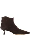 Tassinari Pointed Suede Boots In Brown