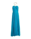 Tassos Mitropoulos Woman Maxi Dress Deep Teal Size L Polyester In Blue