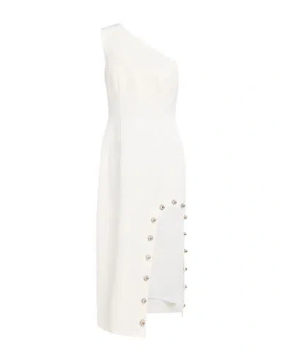 Tassos Mitropoulos Woman Midi Dress White Size S Pes, Elastane