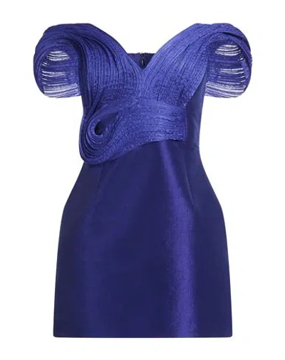 Tassos Mitropoulos Woman Mini Dress Bright Blue Size L Pes, Polyamide, Elastane