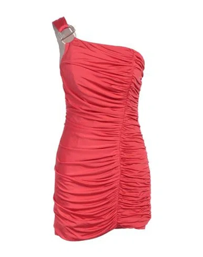 Tassos Mitropoulos Woman Mini Dress Coral Size M Acetate, Elastane In Red