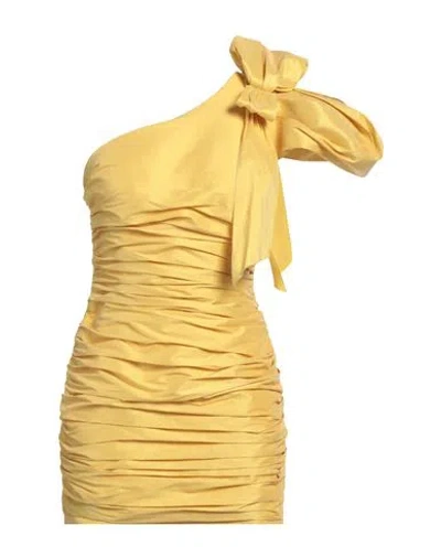 Tassos Mitropoulos Woman Mini Dress Mustard Size M Polyester, Polyamide, Elastane In Yellow
