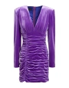 Tassos Mitropoulos Woman Mini Dress Purple Size M Pes, Elastane In Purple