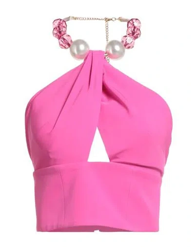 Tassos Mitropoulos Woman Top Fuchsia Size S Pes, Elastane In Pink
