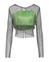 Tassos Mitropoulos Woman Top Lime Green Size L Polyester, Polyamide, Elastane In Green