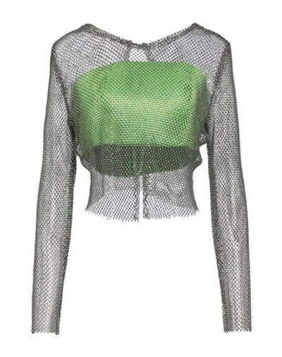 Tassos Mitropoulos Woman Top Lime Green Size L Polyester, Polyamide, Elastane