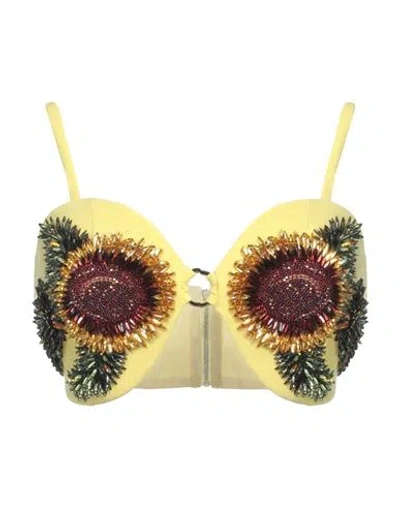 Tassos Mitropoulos Woman Top Yellow Size M Pes, Elastane
