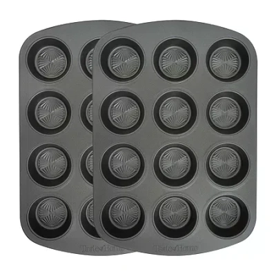 Taste Of Home 2-pc. Non-stick Muffin Pan In Gray