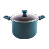 Taste Of Home 8-qt. Non-stick Aluminum Stock Pot With Lid In Green