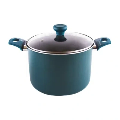 Taste Of Home 8-qt. Non-stick Aluminum Stock Pot With Lid In Green