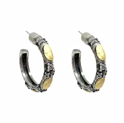 Tat2 Designs Alma 1" Hoop Earrings In Silver