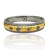 Tat2 Designs Labradorite Coin Bangle In Silver/gold In Silver