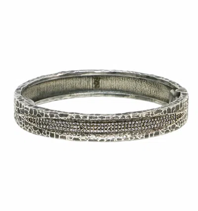 Tat2 Designs Velen Crystal Bangle In Silver