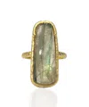 Tat2 Designs Women's Labradorite Bora Ring In Gold In Gold