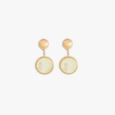 Tateossian 14k Satin Rose Gold Kensington Drop Earrings With White Mother Of Pearl